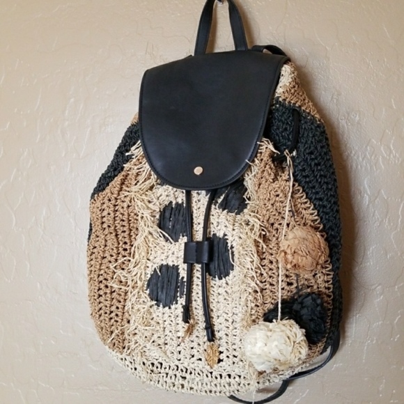 Tommy Bahama Bags Tommy Bahama Leather And Straw Backpack